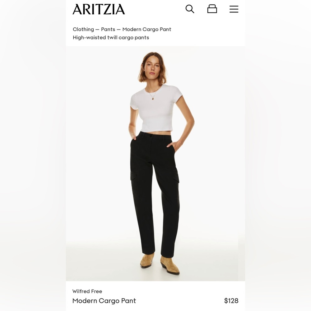 WILFRED FREE “High Waist Cargo Pants” in black